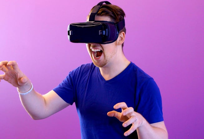 A man using a VR